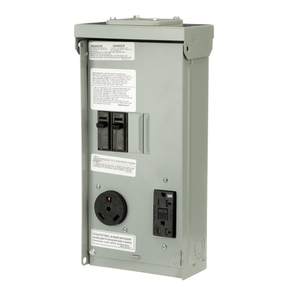 Midwest U041C010P 70A Unmetered Power Pedestal • Outdoor Surface Mount Panel • 30A TT-30R + 20A GFCI Receptacles • Lockable Weatherproof Design • for RV Parks, Campgrounds, and Mobile Homes