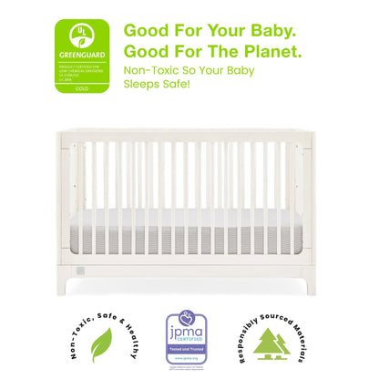 babyGap Wren 4-in-1 Convertible Crib by Delta Children - Greenguard Gold Certified, Antique White