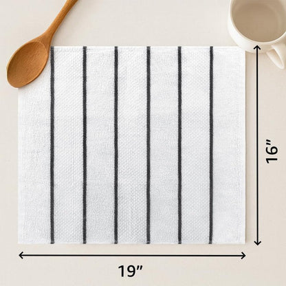 DecorRack 4 Pack Large Kitchen Towels, 16x19 inch Absorbent Dishcloths, 100% Cotton Terry Cleaning Cloth, Grey Set (Pack of 4)