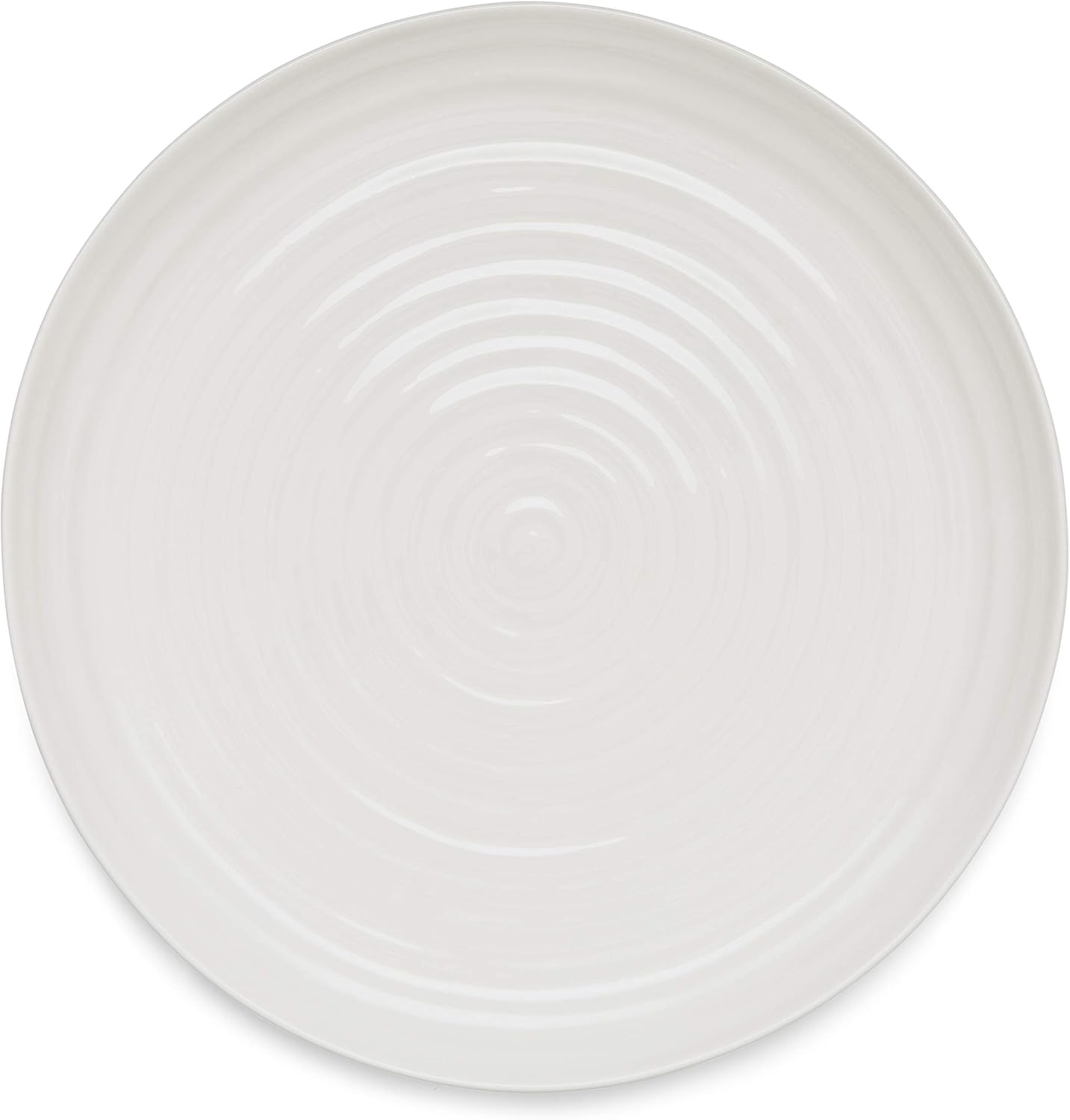 Portmeirion Sophie Conran 12 Inch Round Platter | White Porcelain Serving Tray for Appetizers, Snacks, Sandwiches