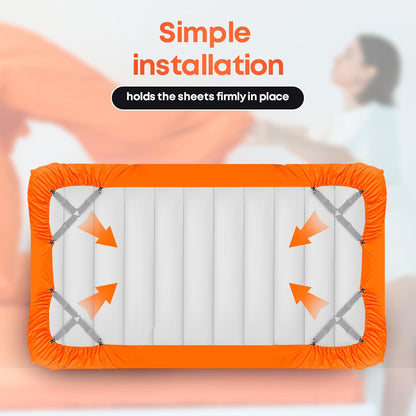5 STARS UNITED Bed Sheet Straps Set | Adjustable Elastic Fasteners with Metal Clips | Easy to Use Sheet Holders for