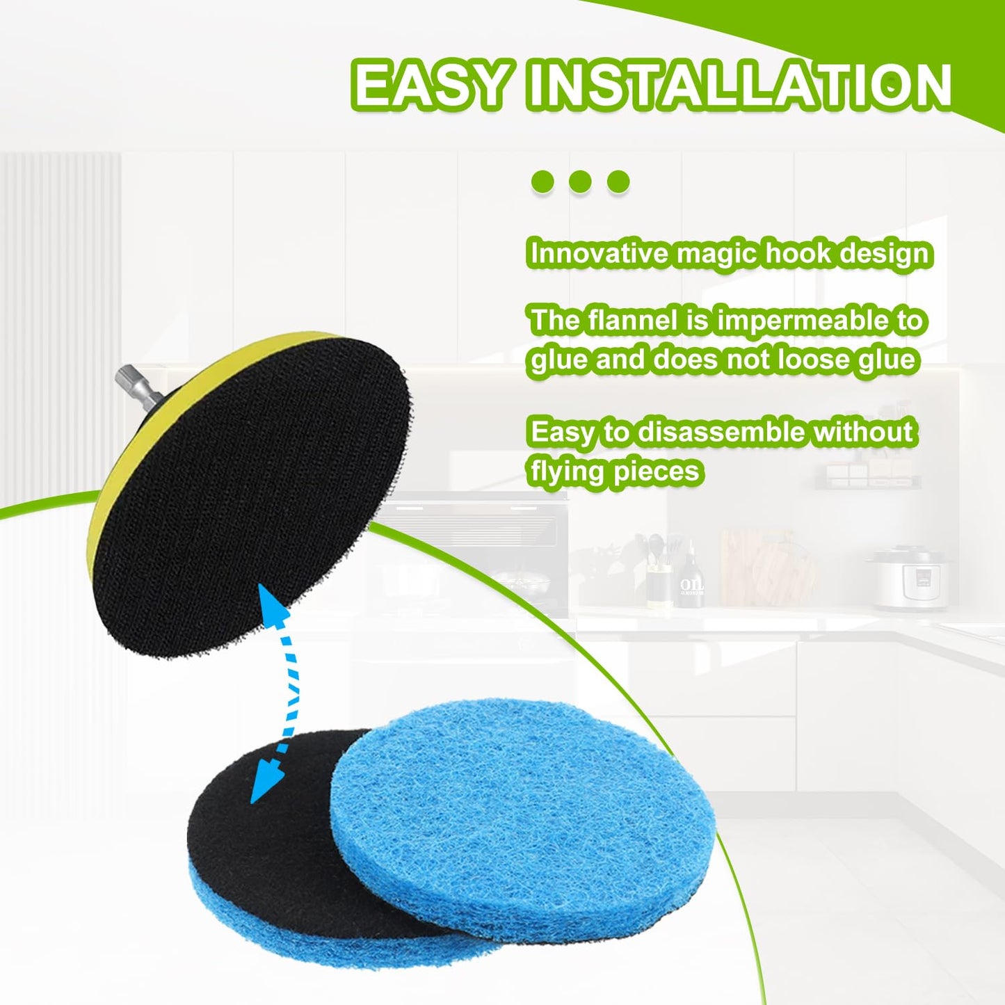 EPLZON 16pcs Microfibre Pads Power Scrubber Pads Set Electric Scrubber Replacement Scouring Pads fit for Dremel Versa Scouring Pads,Blue