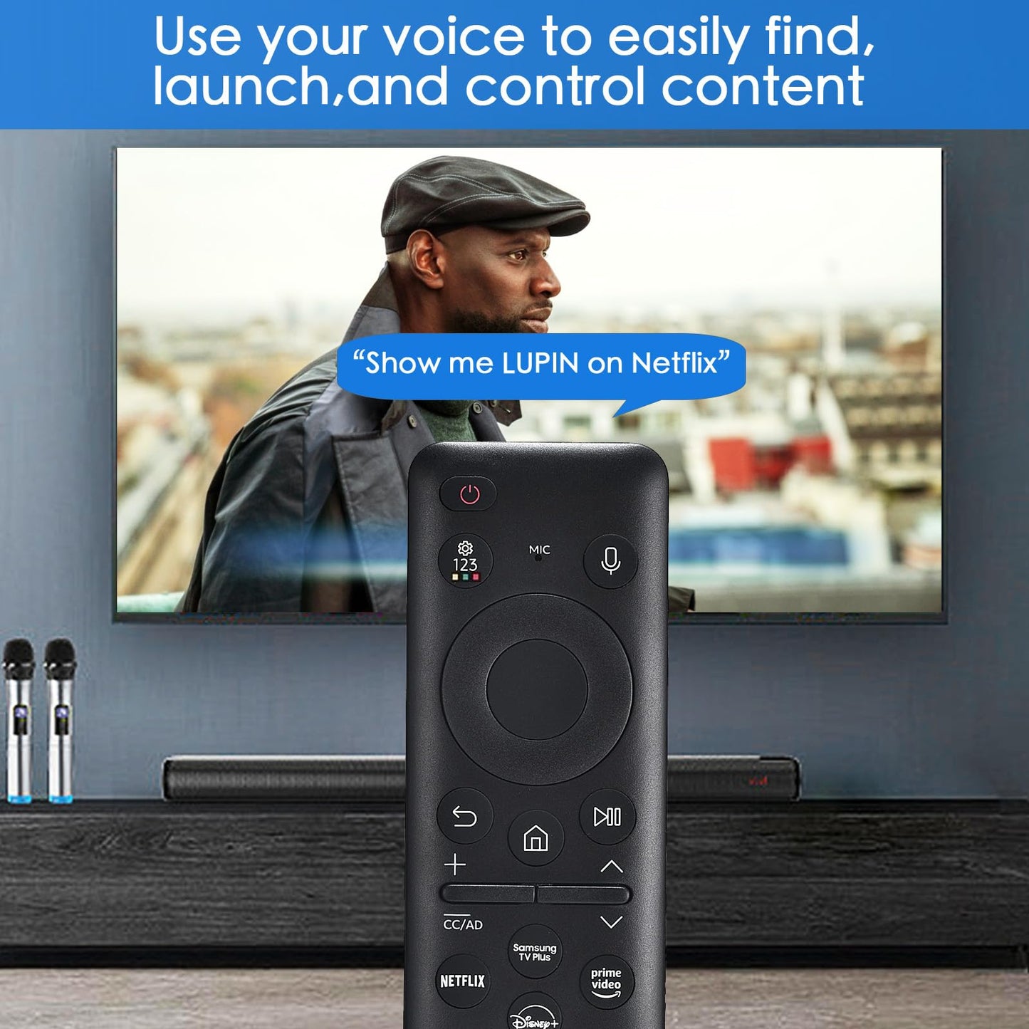 Voice Remote Replacement for Sony Smart TV Control:Comptible for 2019-2025 Sony Bravia OLED LED 4K 8K UHD,for Android Google TV with Shortcuts YouTube and Dinsey+ etc.