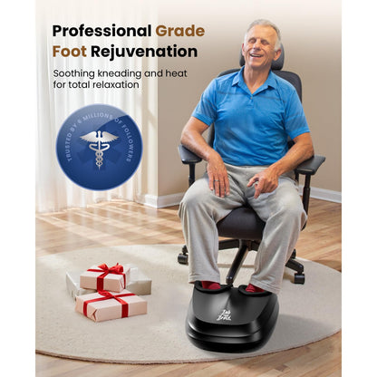BOB AND BRAD Foot Massager with Heat and Remote, Shiatsu Deep Kneading Electric Feet Massager Machine for Plantar Fasciitis, Men Size 12