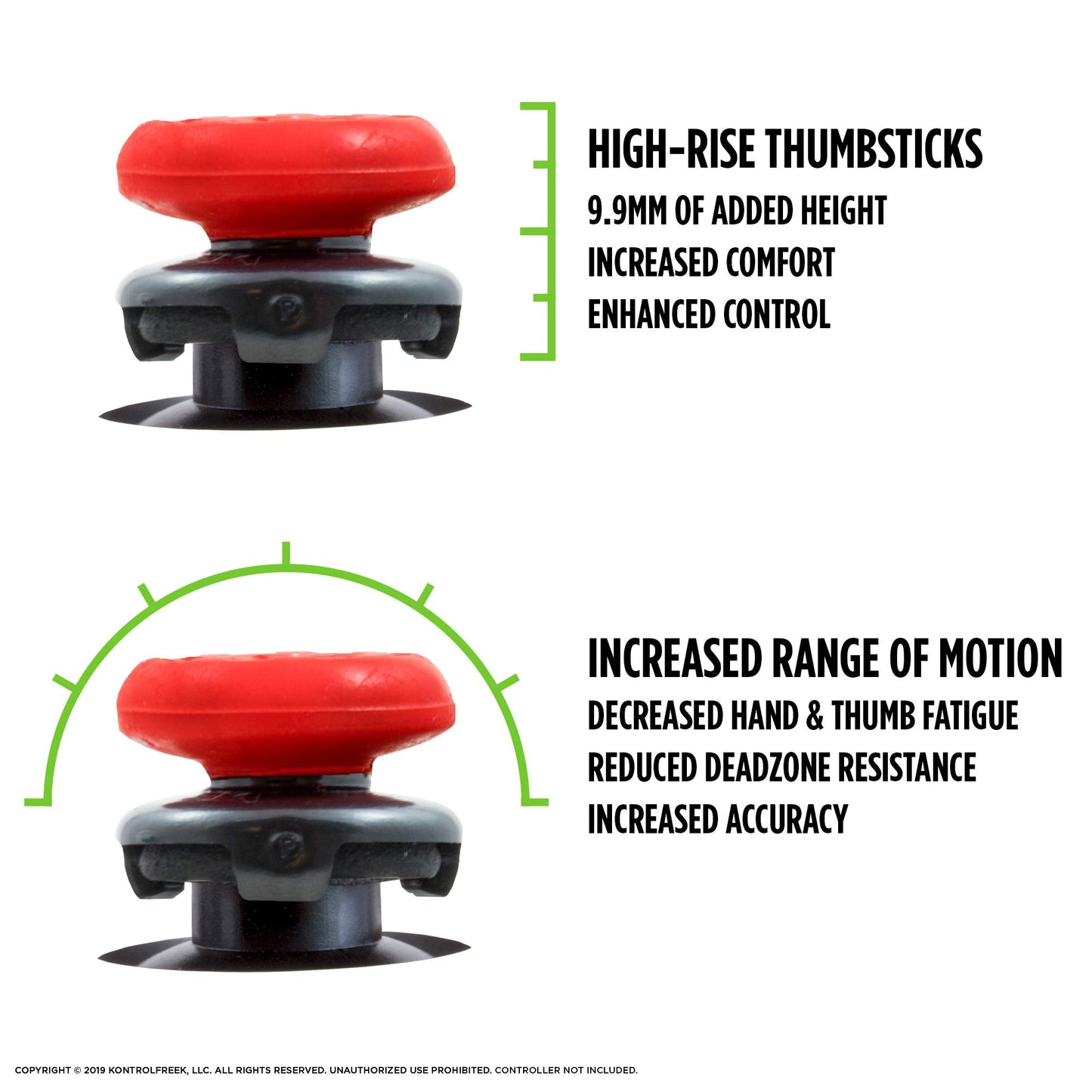 KontrolFreek FPS Freek Inferno for Nintendo Switch Pro Controller | Performance Thumbsticks | 2 High-Rise Concave | Red