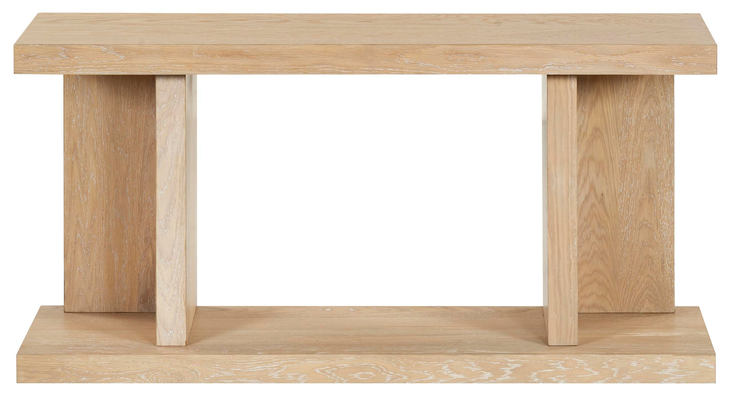 SAFAVIEH Couture Collection – Claramay Natural Cerused Oak Console Table, Modern Wood Entryway & Living Room Accent (SFV2223A)