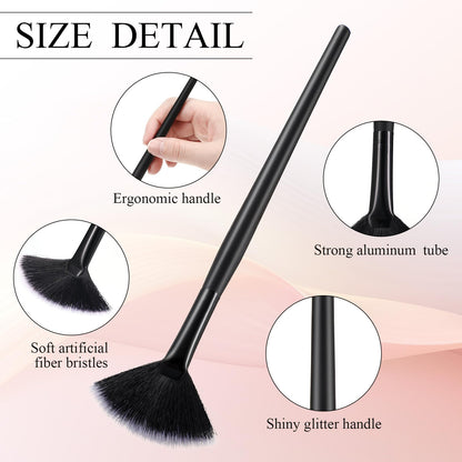 9 Pieces Facial Fan Mask Brushes, Soft Facial Applicator Brushes Tools for Peel Glycolic Makeup for Mud Cream(Champagne)