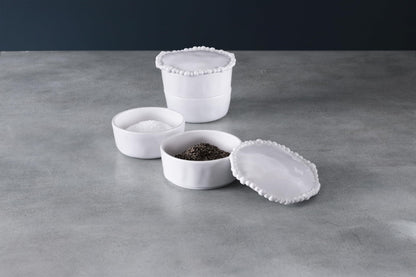 Beatriz Ball VIDA Alegria Stackable Salt-Pepper Cellar with Lid (White)