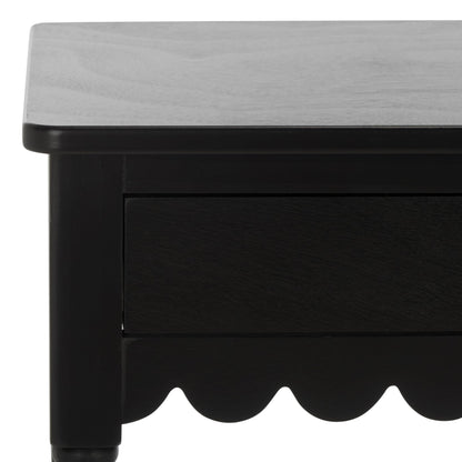 SAFAVIEH Furniture - Haven 2-Drawer Writing Desk - Matte Black - Solid Wood - Classic Storage Design - Ideal for Home Office, Den, Living Room, 42.1" W x 18.9" D x 29.5" H (DSK5715B)