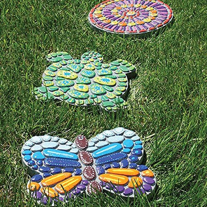 8 MindWare Paint Your Own Stepping Stone Butterfly, Rock Painting Kit, Stepping Stones Crafts for Kids Ages & up