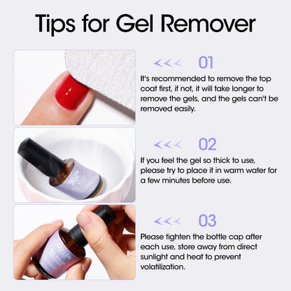Gellen Gel Nail Polish Remover Kit, Gel Polish Remover for Nails with Liquid Latex Tape Cuticle Oil and Manicure Tools, Quick & Easy Gel Remover in 3-5 Minutes, No Soaking Or Wrapping
