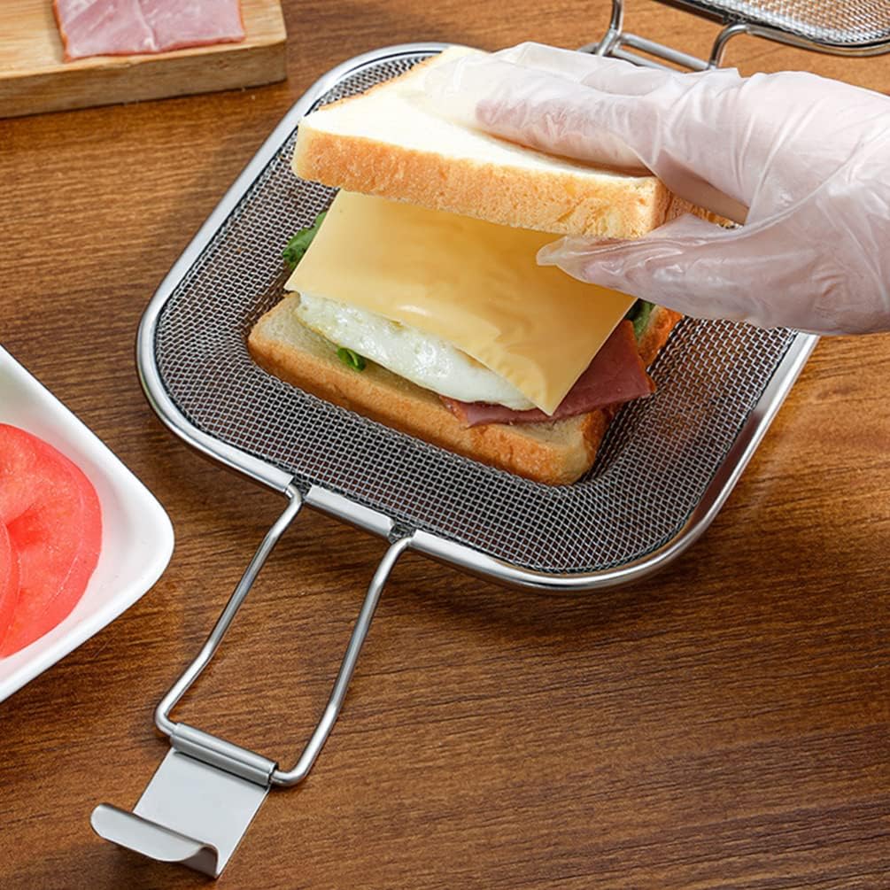 Luxshiny Toaster Oven Microwave Toaster Sandwich Cage, Grill Press for Toast, Home Baking Bread Toaster Accessories