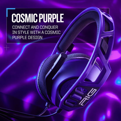 RIG 300 PRO HC Universal Gaming Headset - Xbox Series X, Xbox Series S, Xbox One, PS5, PS4, PlayStation, Nintendo Switch, Laptop, 3.5mm – Flip-to-Stow Mic, 40mm Speakers – Dolby Atmos – Cosmic Purple