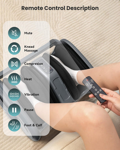 Snailax Foot Massager with Heat, Shiatsu Feet and Calf Massager Machine for Plantar Fasciitis, Neuropathy, Improve Circulation, Foot Leg Massager, Gifts(Without Remote Control)