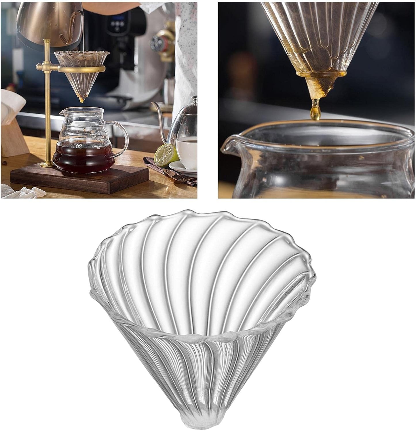 Glass Coffee Filter Cone, Pour Over Coffee Dripper for Home, Cafe, Restaurants, Strong Flavor Brewer