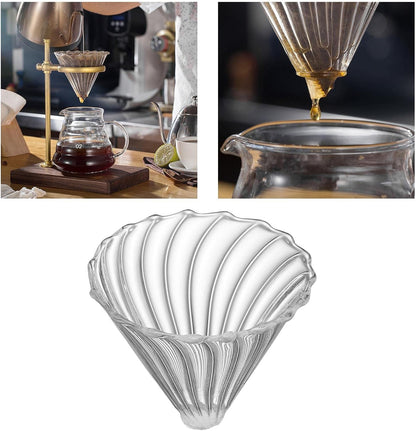 Glass Coffee Filter Cone, Pour Over Coffee Dripper for Home, Cafe, Restaurants, Strong Flavor Brewer