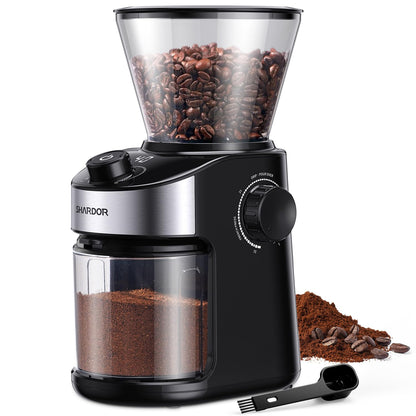 SHARDOR Burr Coffee Grinder Electric with 32 Grinding Sizes 3.0,Coffee Bean Grinder with 40 Seconds Adjustable Electronic Timer, Coffee Grinders for Home Use with Chamber Cleaning Button,Black