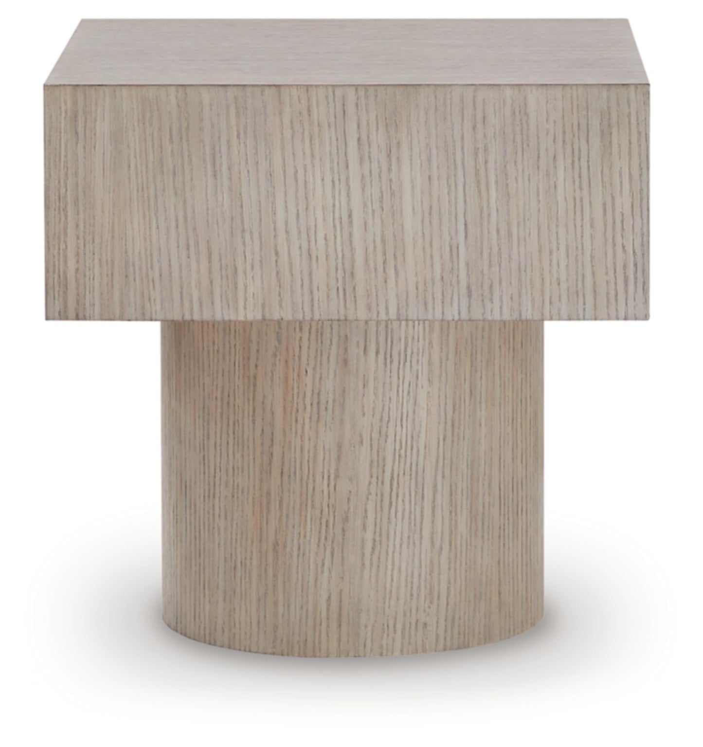 Signature Design By Ashley Jorielyn Contemporary Square End Table, Geometric Silhouette, Hardwood Solids, 24" W x 24" D x 24.13" H, Light Grayish Brown