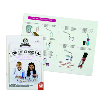 MindWare Science Academy Lava Lip Gloss Lab - 33 Piece Lip Gloss Making Kit - Make 3 DIY Lip Glosses