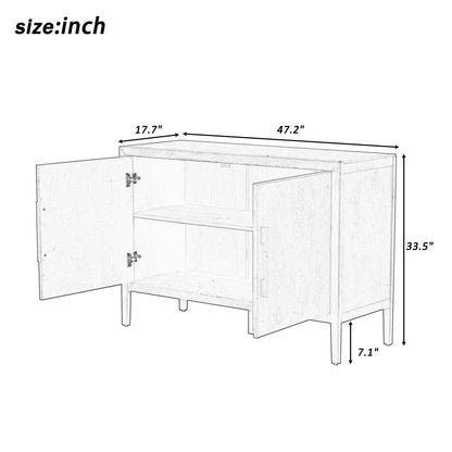 Merax Modern Rustic Wood Buffet Sideboard with Storage Shelf, 2 Doors Coffee Bar Cabinet TV Stand for Bedroom Living Room Dinning Room Kitchen Espresso