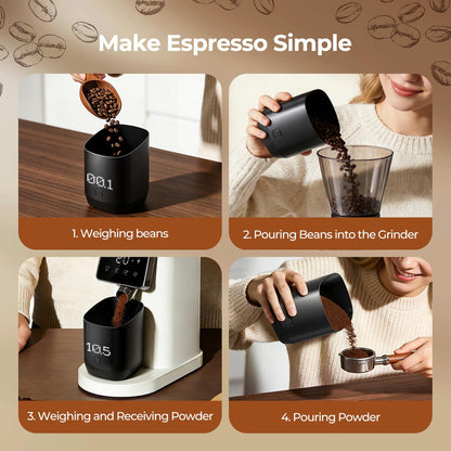 Subscale Digital Dosing Cup with LED Display - Sleek & 1g/0.1oz Precise Scale - Dosing & Brewing Accessories,USB-C Charging,Waterproof, Measures Coffee Grounds for Espresso - Baking/Coffee Lover Gifts