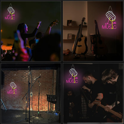 LooKLight Guitar Rock and Roll Neon Sign,Neon Light Sign,Led Neon Light for Wall Decor,Guitar Shape Light Up Sign,USB Neon for Bar Live Music Vocal Recital Concert Man Cave