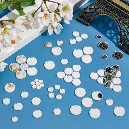 PH PandaHall 250pcs 5 Size Mirror Tiles Mini Acrylic Round Mirror Circle Craft Tiles for Home Decoration Jewelry Making DIY Projects Supplies 5.5/7.5/9.5/11.5/14.5mm