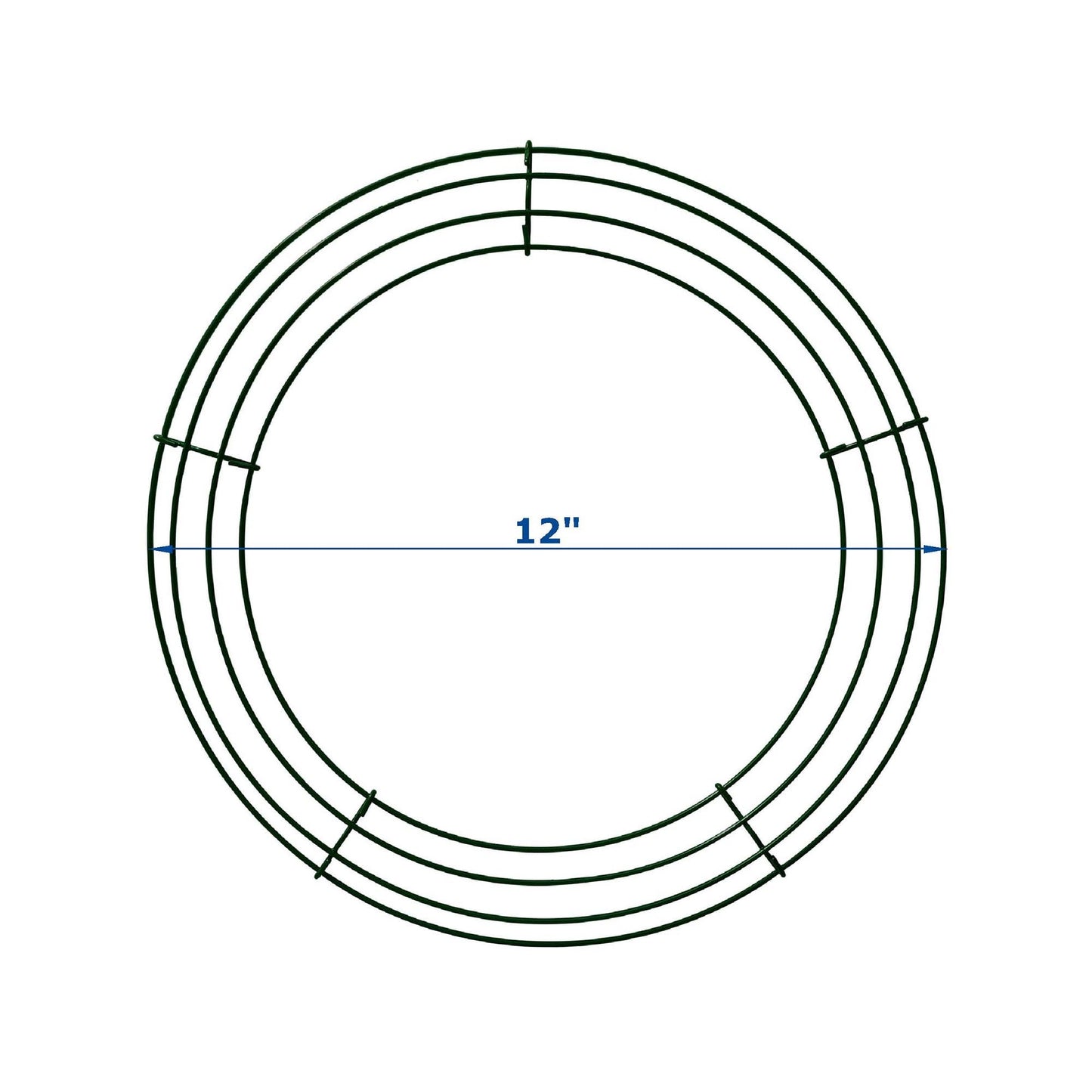 12 Inch Christmas Green Wire Wreath Frame,5 Pack Metal Front Door Wreath Round Form Iron Ring for Christmas, New Year Decors, Crafts, DIY, Holidays, Events