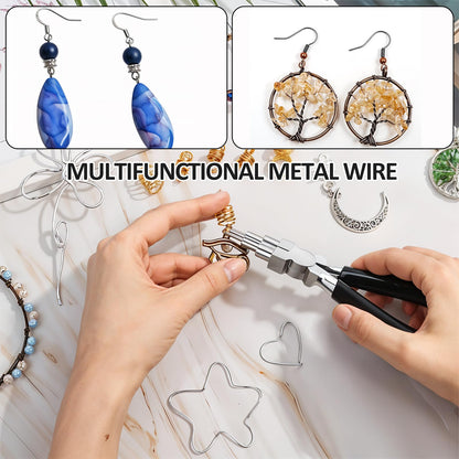 5 Rolls Jewelry Wire for Jewelry Making 18, 20, 22, 24, 26 Gauge Stainless Steel Silver Wire Kit Beading Bendable Craft Wires Tarnish Resistant Beading Wires for Making Crafts