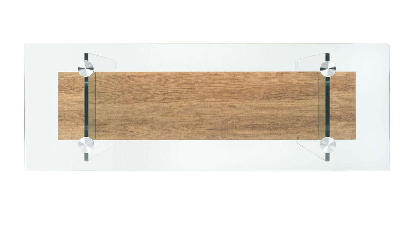 Safavieh Home Kayley Glass and Natural Brown Console Table