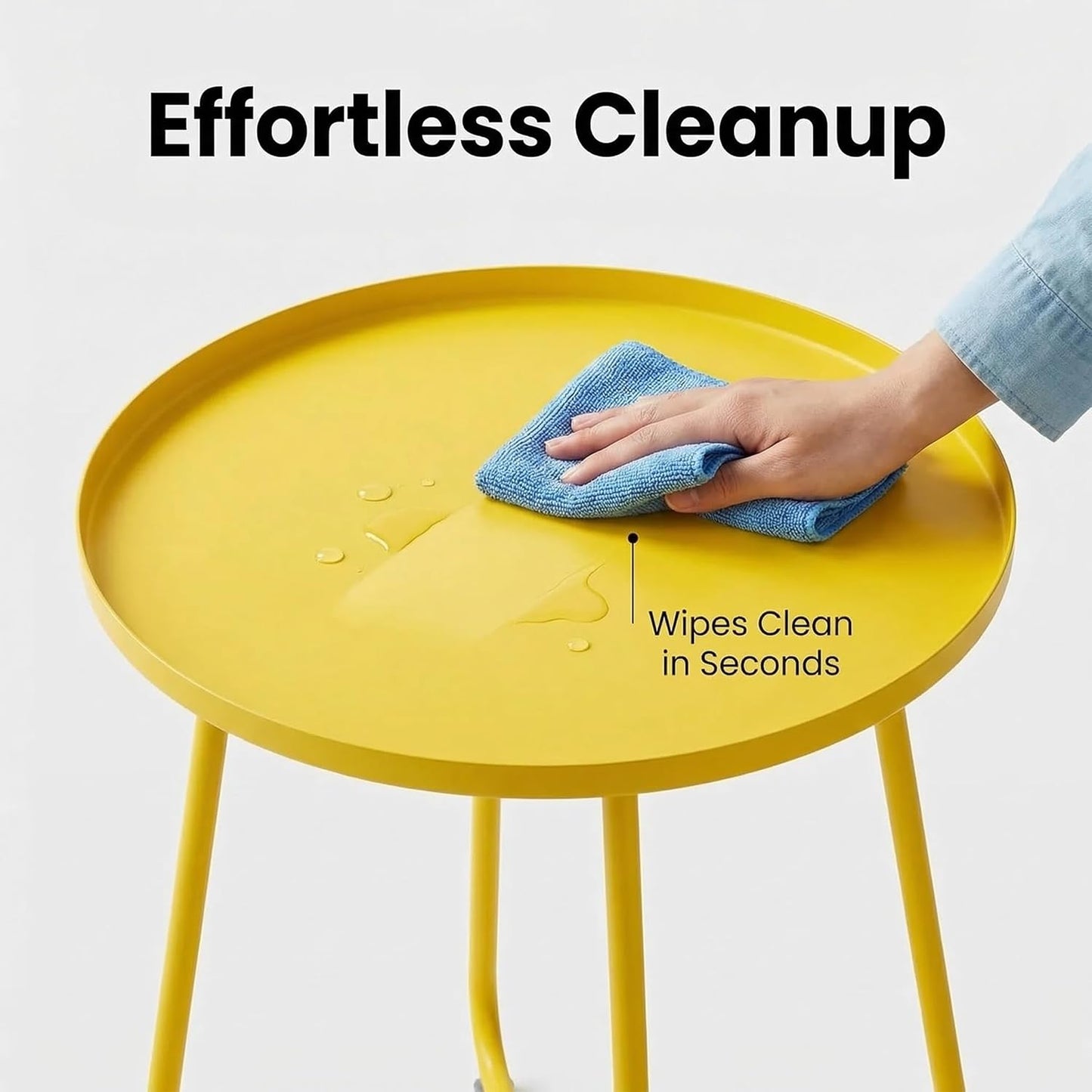 Compact Yellow Outdoor Side Table for Garden and Patio