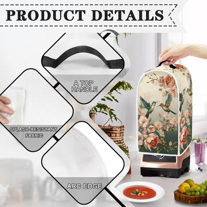 DISNIMO Floral Hummingbird Blender Dust Cover, Anti-Fingerprint Polyester for Stand Mixer or Coffee Maker