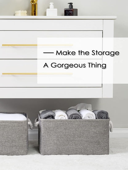 TheWarmHome Large Storage Bins - Fabric Storage Cubes for Organizing Shelves, Closet, Nursery, Laundry