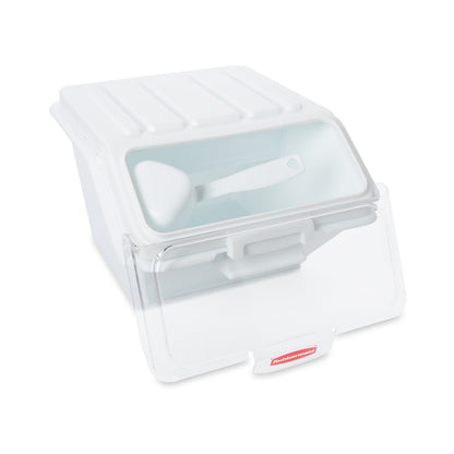 Rubbermaid Commercial Products ProSave Shelf Food Ingredient Bin with Scoop 40-Cup White Kitchen Food Storage Sugar/Grains/Rice/Baking Supplies