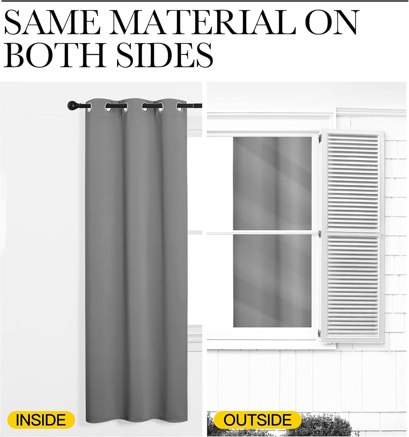 NICETOWN Silver Grey Room Darkening Curtain Panels - 120" Long | Heat-Blocking Drapes for RV & Studio, 55" Width, Set of 2