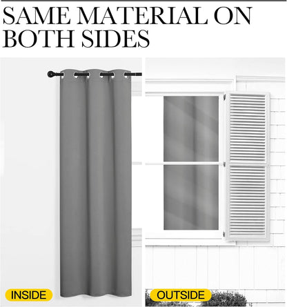 NICETOWN Silver Grey Thermal Insulated Blackout Curtains - Kids' Nursery Drapes (2 Panels, W42 x L48-Inch)