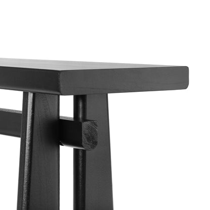 Christopher Knight Home Hirai Narrow Console Table with Geometric Silhouette, Entryway Table with Premium Wood Veneer Finish, MDF Wood Design Display Table for Home Decoration, Living Room, Black