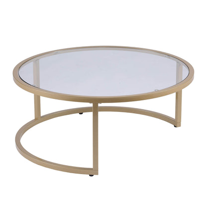 SEI Furniture Evelyn Glam Nesting Coffee Table 2-pc Set, Gold