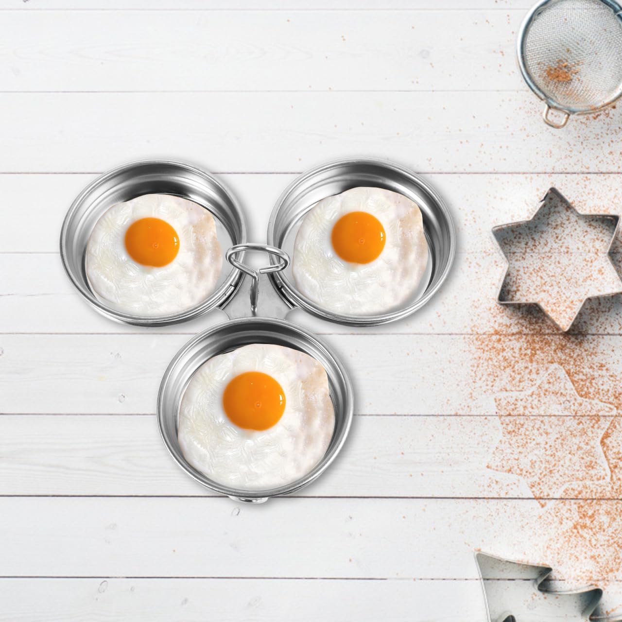 ULTECHNOVO Egg Poacher Cup 1-Cup Stainless Steel – Nonstick Coating Removable Rack – for Stovetop Steaming Poaching Boiling for Individual Eggs