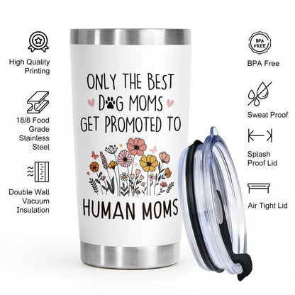 BaubleDazz Mothers Day Gifts for New Mom, Mom to be Gift, First Time Moms, Mama, Mommy To Be, Congrats On Pregnancy Gift for Wife Daughter Friend, Only the Best Dog Moms Get Promoted to Human Moms