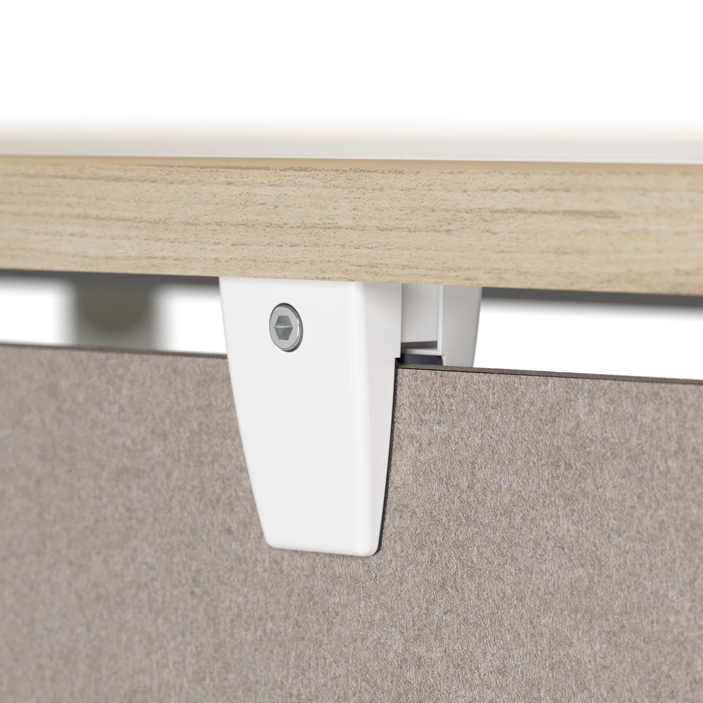Bush Business Furniture 58W Desktop Privacy Screen in Warm Beige, Desk Mounted Office Partition with Acoustic Sound Dampening Panel