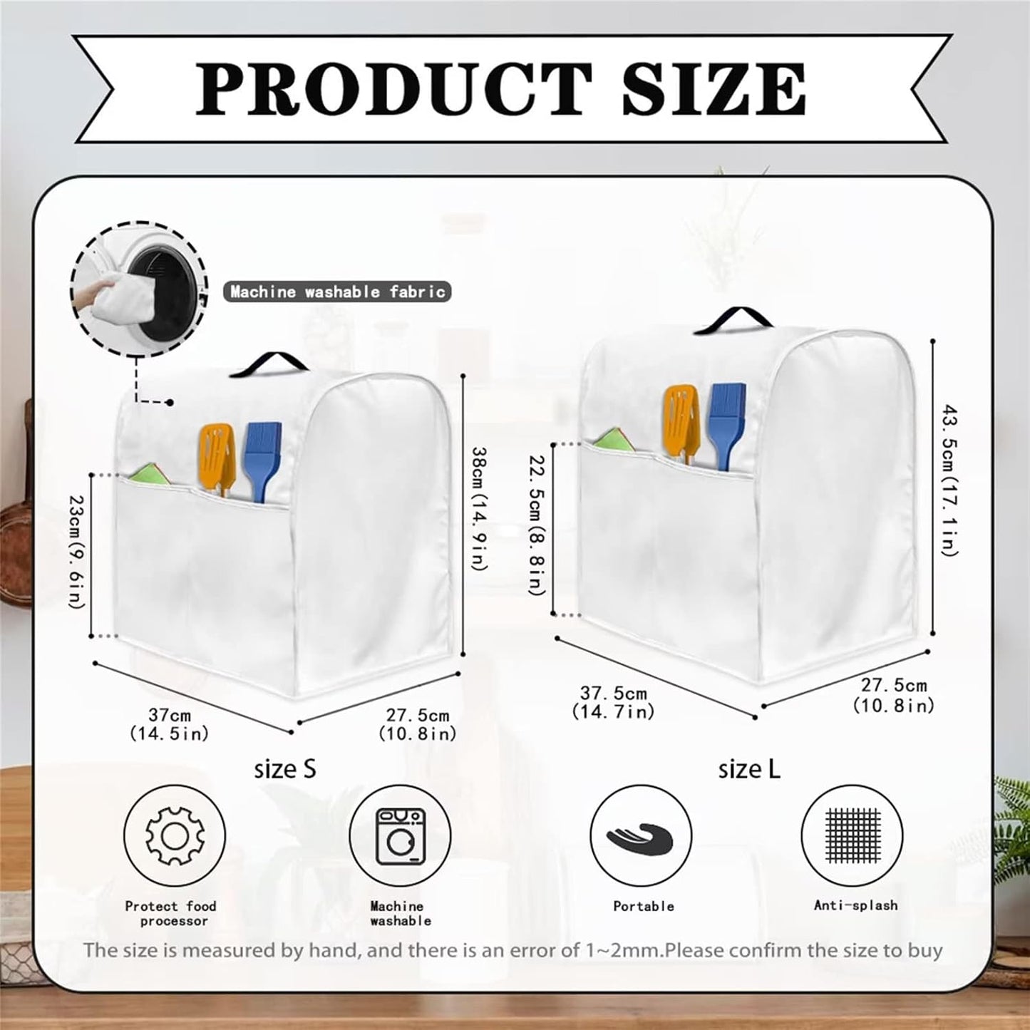 Sunflower Rooster Stand Mixer Cover, Compatible with 4.5-5 Quart Kitchen Aid Mixer, Washable Universal Fit