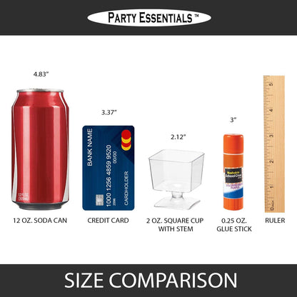 2 oz. Stemmed 20-Count Party Essentials Mini Disposable Plastic Small Portion Ice Cream/Dessert/Yogurt/Parfait Sample