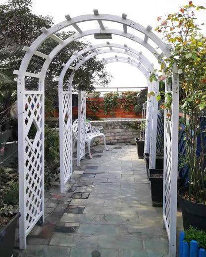 Wooden Garden Arbor for Climbing Plants Rose Vines - Outdoor Arch Pergola for Lawn, Poolside, Backyard, Patio and Terrace Decoration
