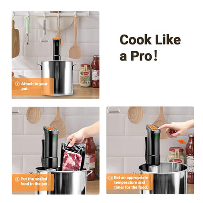 INKBIRD 2.4G Wifi Sous Vide Cooker ISV-200W, 1000W Sous Vide Machine, Remote Control Immersion Circulator with APP Recipes Timer Alarm Mobile Notification 3D Water Heating Ultra-Quiet