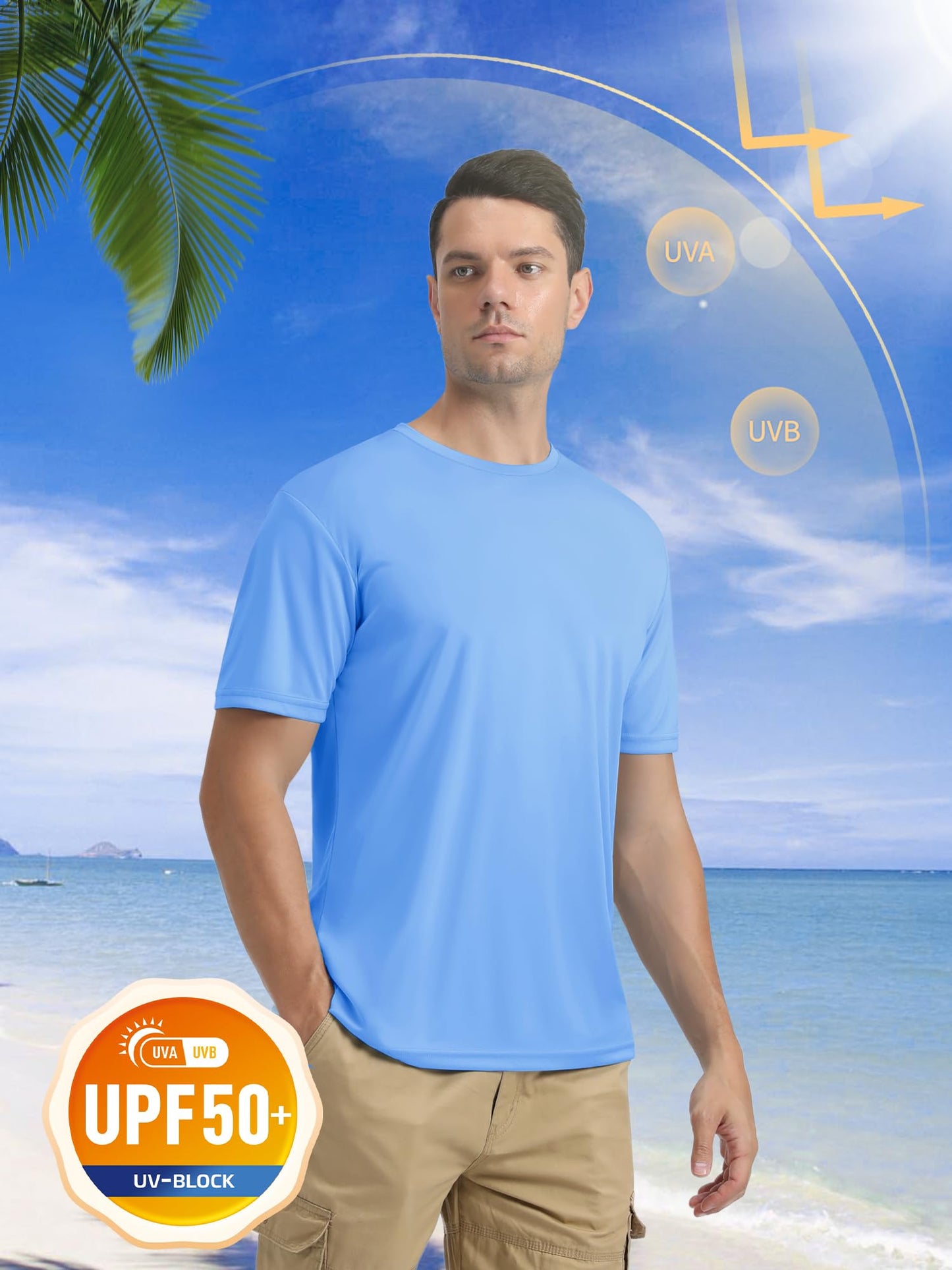 T-Shirts for Men Quick Dry Top Tee Rash Guards Running Shirt Dry Fit Lightweight Sun Shirts Gym T Shirts Active T-Shirt