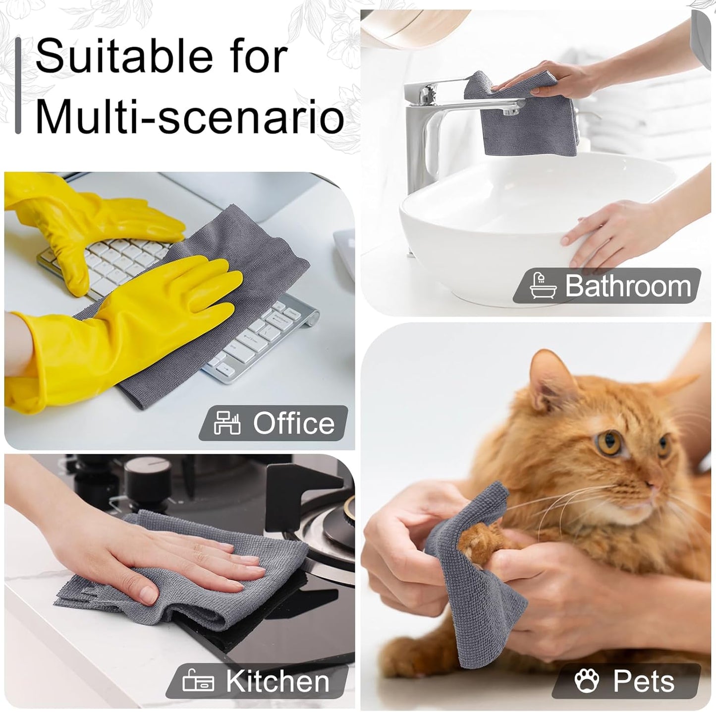 40 Sheets-11.8" 11.8", Homaxy Tear Away Dish Cloths Rolls, X Reusable Washable Dish Towels for Kitchen, Ultra Absorbent