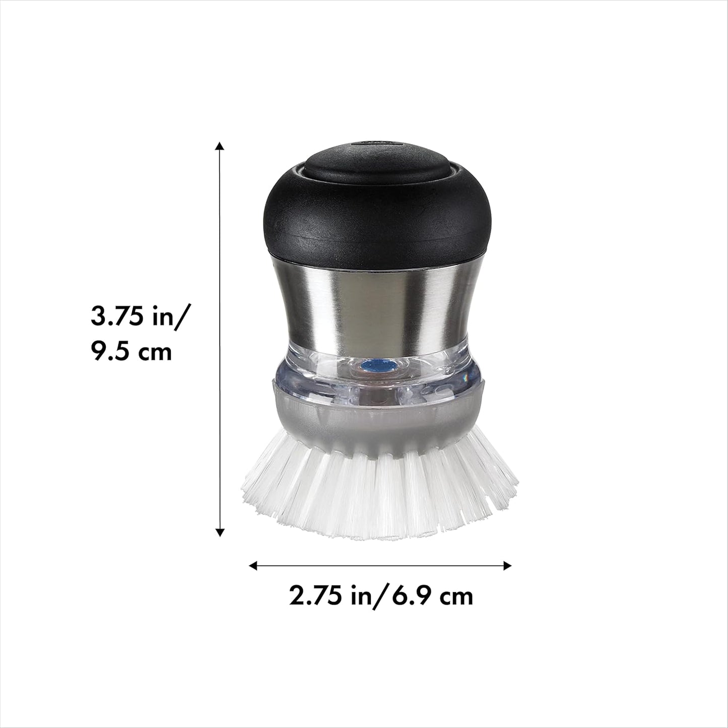 OXO Steel Palm Brush with Soap Dispenser - Perfect for Dish Cleaning