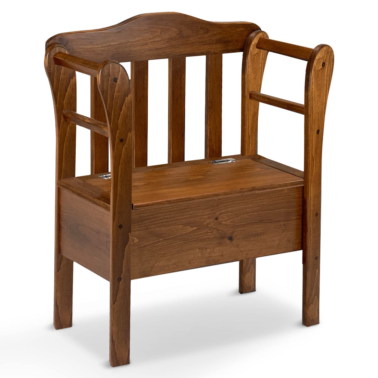Peaceful Classics Bench with Storage - Small Wooden Storage Bench for Entryway, Hallway, Mudroom, Farmhouse, Bedroom, & Living Room, Amish Handmade Furniture Storage Organizer, Cherry