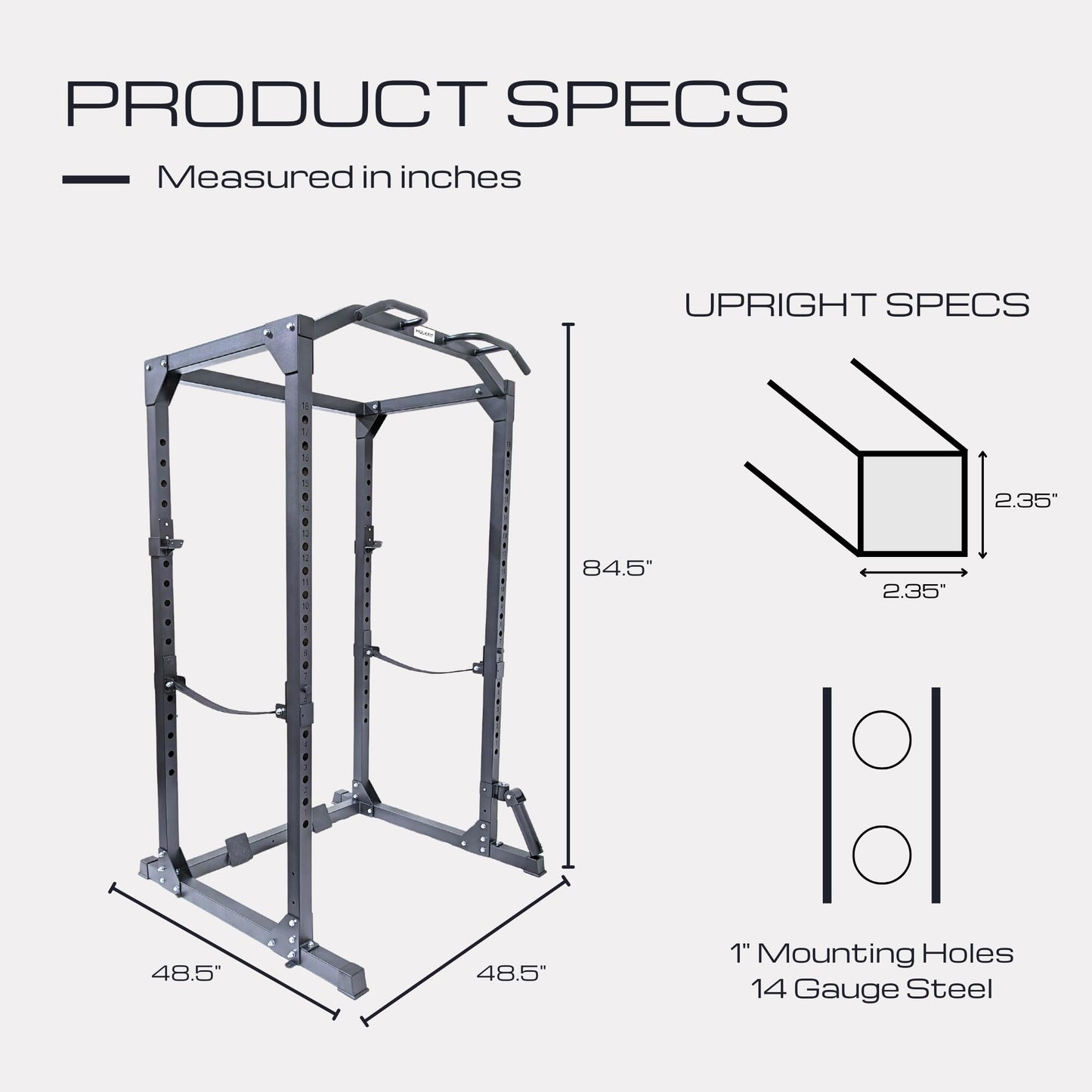 HulkFit Multifunctional Gen 2 Pro Series Power Cage Squat Rack with Home Gym Attachments and Accessories - Black